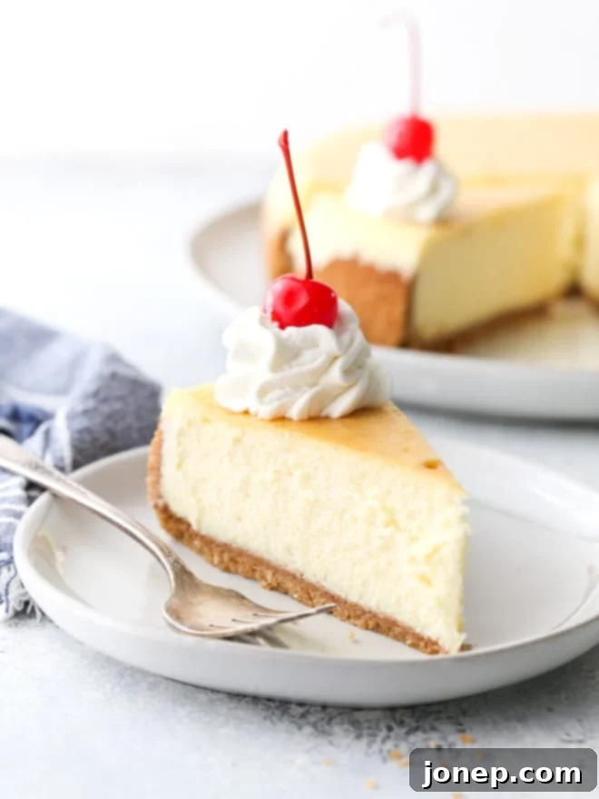 Bite-Sized Cheesecake Delights 9 Classic cheesecake with graham cracker crust is silky smooth, ultra rich, and very creamy.