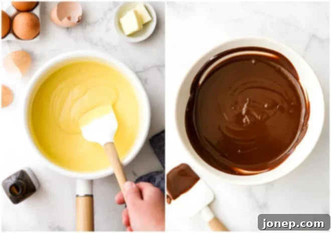 making vanilla pudding and chocolate ganache