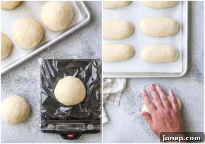 shaping hot dog buns