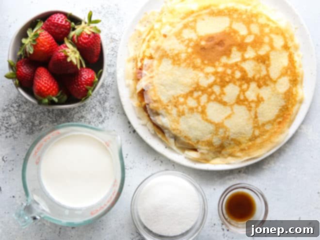 ingredients to make crepe cake