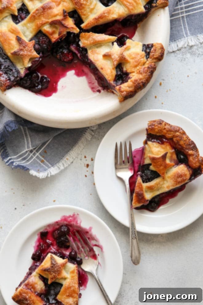 Blackberry and blueberry pie is perfect for summer!