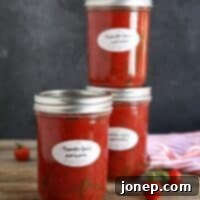 Tomato-Basil Marinara Sauce, perfect for canning! From completelydelicious.com