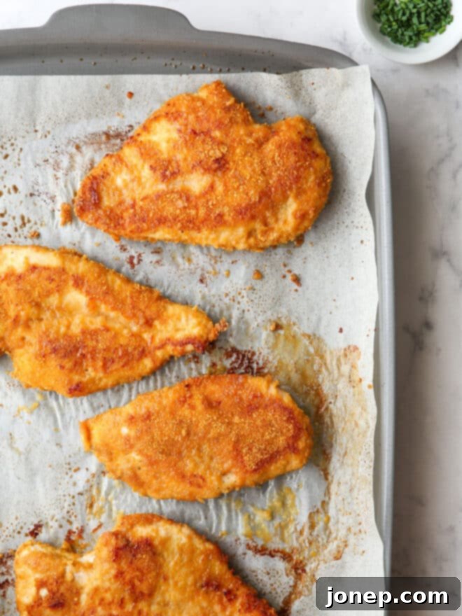 Crispy Baked Chicken 9 baked oven fried chicken on a sheet pan