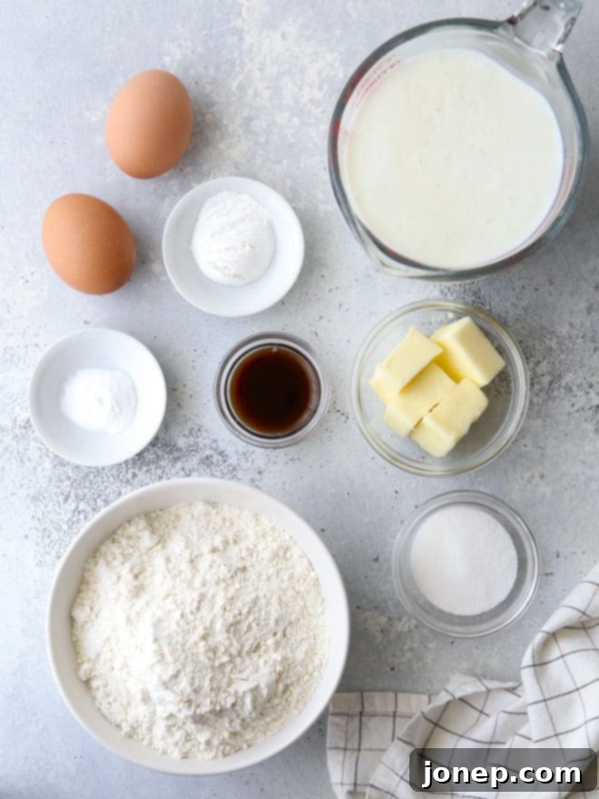 Buttermilk is the star ingredient of these light and fluffy pancakes, essential for their signature tang and tenderness.