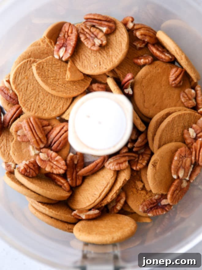 Gingersnaps and pecans make a delicious pie crust!