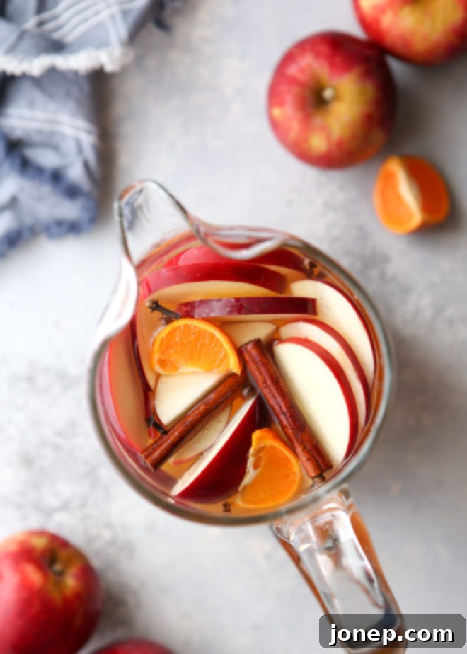 Spiced apple cider sangria is the perfect fall cocktail!