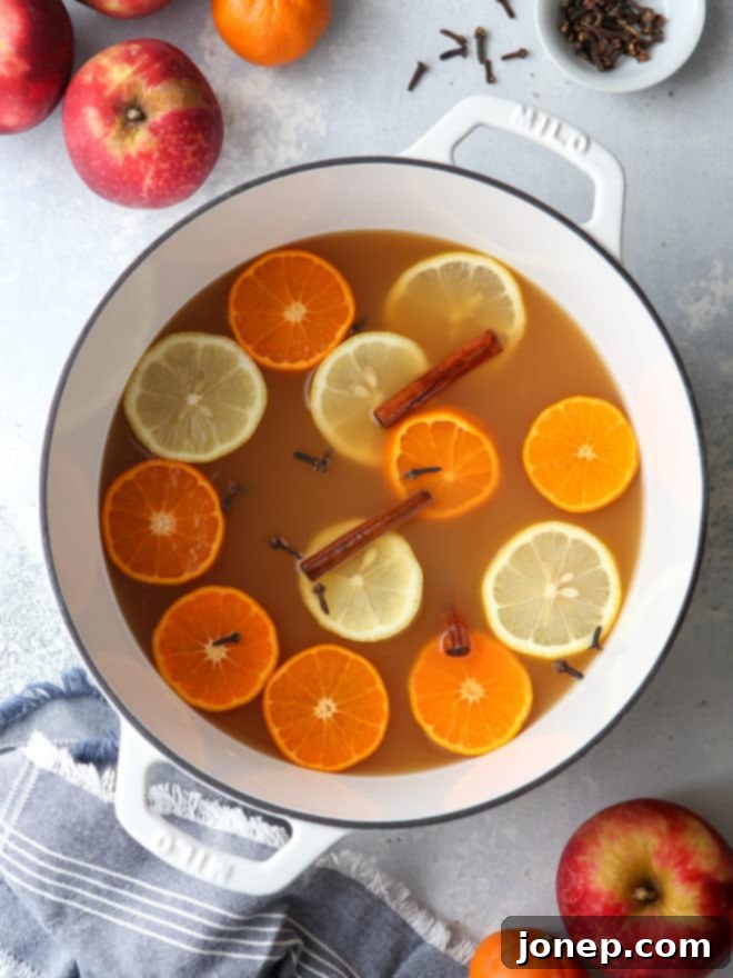 Spiced apple cider sangria, a festive autumn drink.