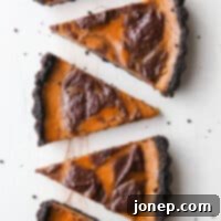 Decadent Chocolate Swirled Pumpkin Tart 5 Chocolate Swirl Pumpkin Tart is perfect for the holidays!