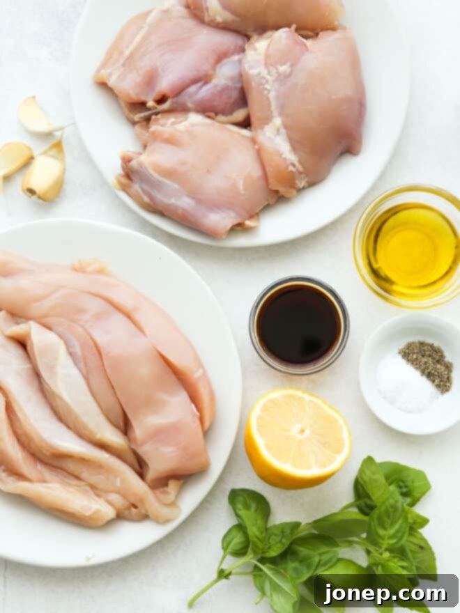 grilled chicken ingredients measured out