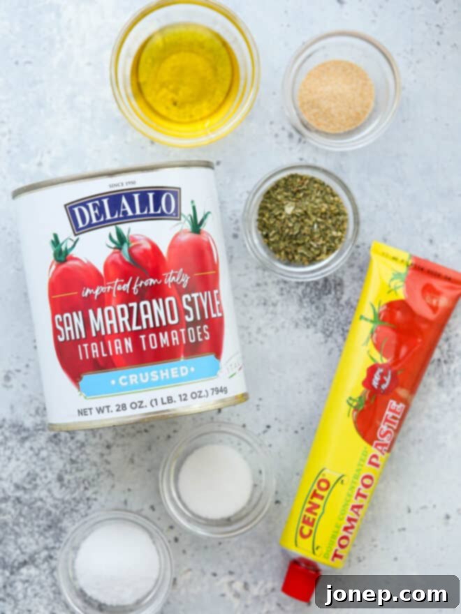 pizza sauce ingredients measured out