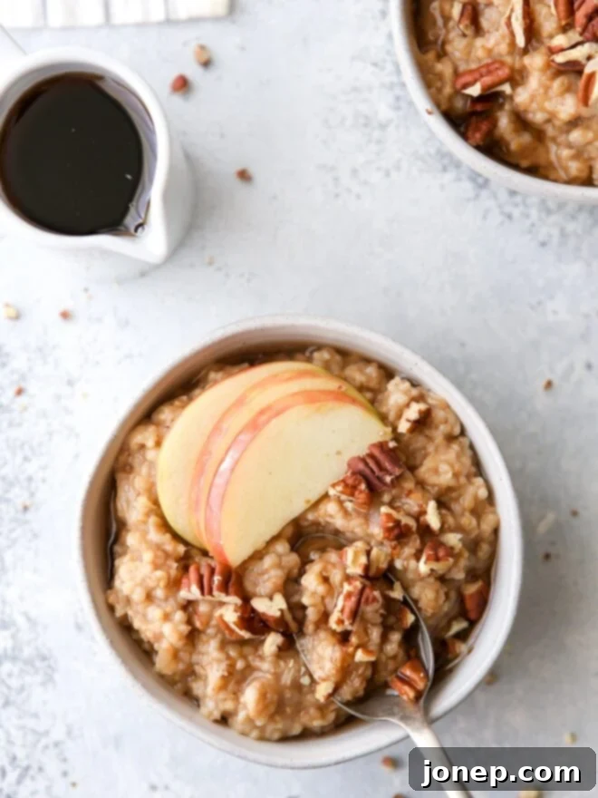 12 Easy Make-Ahead Breakfasts 4 These apple cinnamon oatmeal bowls made in the pressure cooker and topped with pecans and maple syrup are perfect for fall!
