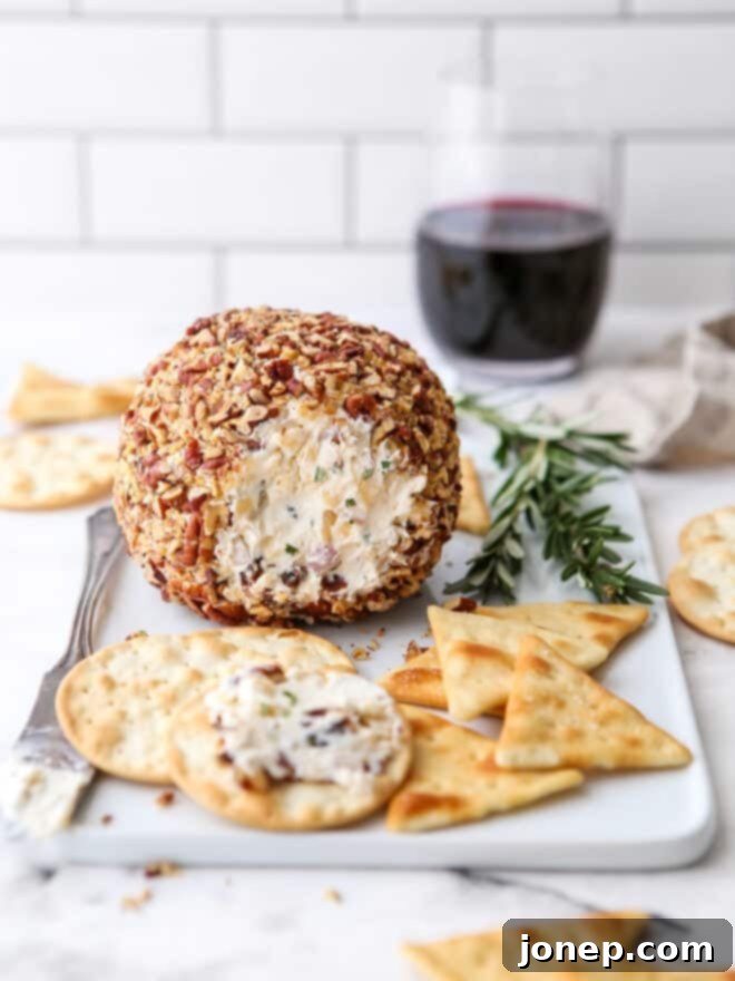 cheeseball with crackers