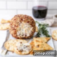 Holiday Gouda Cranberry Pecan Ball 7 cheeseball with crackers