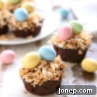 Coconut Brownie Bite Easter Nests recipe image