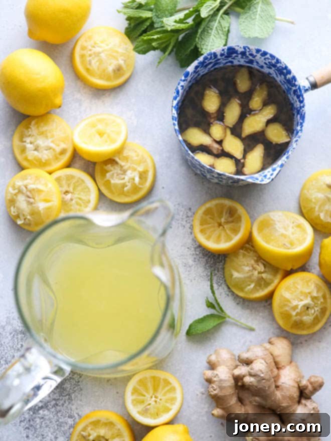 Making ginger lemonade