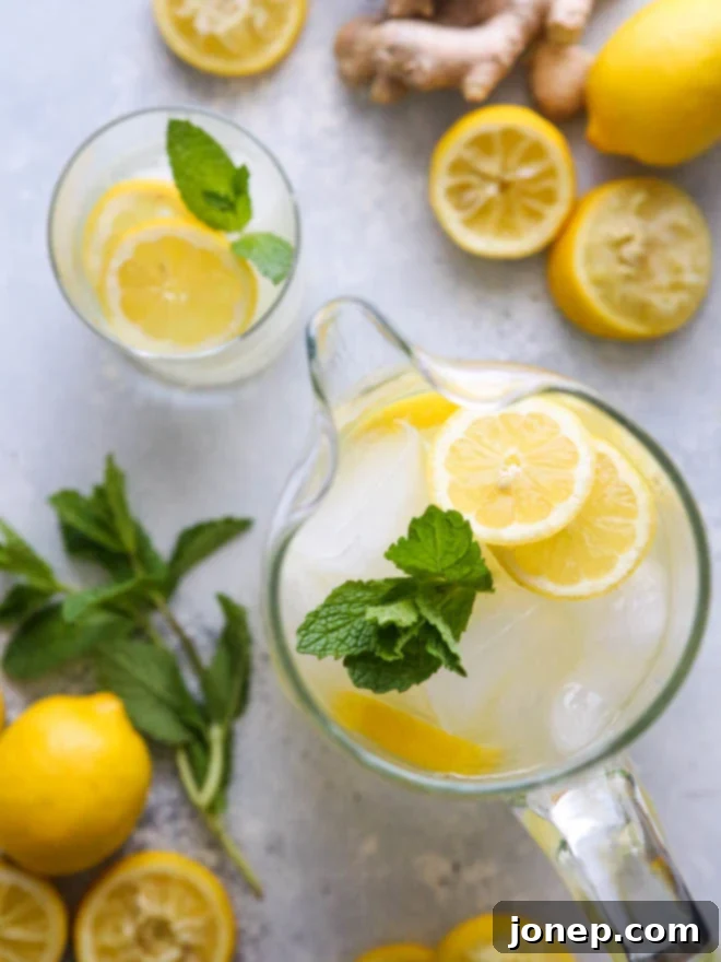Refreshing ginger lemonade