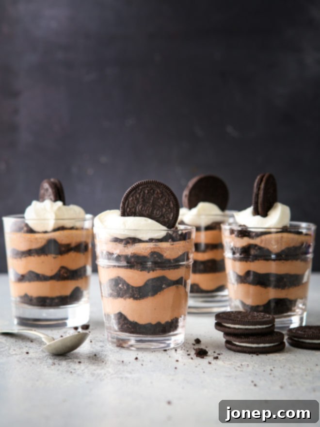 Decadent Chocolate Oreo Parfaits 2 All you need are 3 basic ingredients to make these simple but decadent chocolate oreo parfaits.