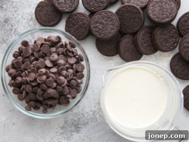 Decadent Chocolate Oreo Parfaits 4 ingredients needed for chocolate oreo parfaits