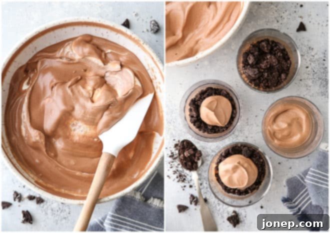 Decadent Chocolate Oreo Parfaits 6 assembling chocolate oreo parfaits