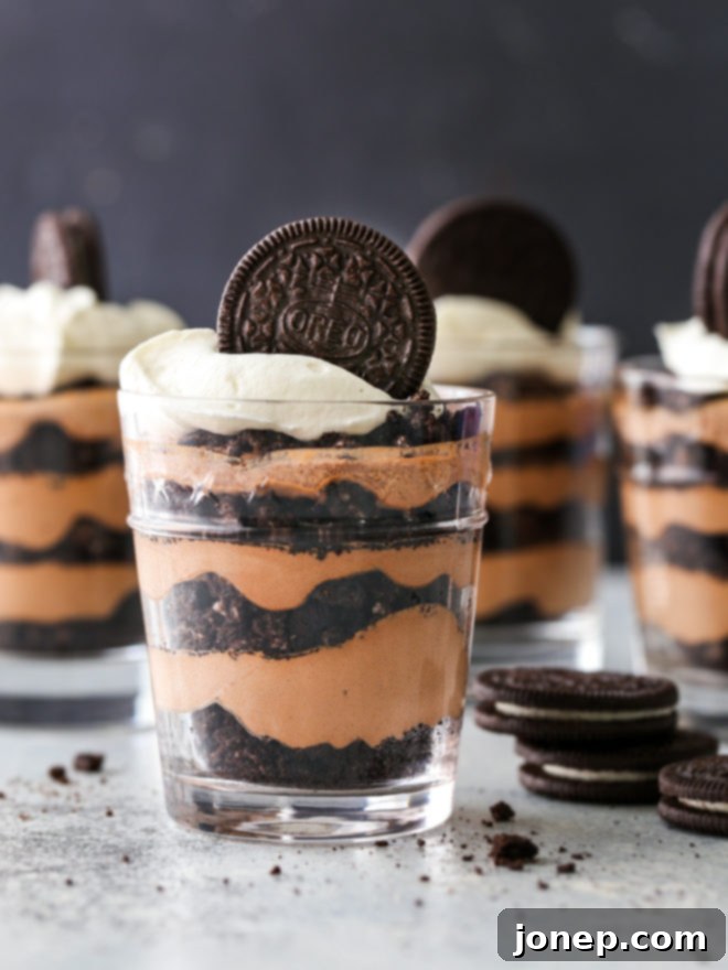 Decadent Chocolate Oreo Parfaits 7 All you need are 3 basic ingredients to make these simple but decadent chocolate oreo parfaits.