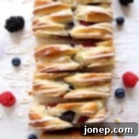 Summer Berry Breakfast Danish Braid | completelydelicious.com