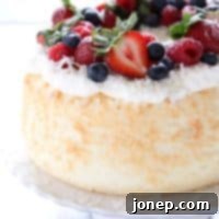 Coconut Angel Food Cake with Berries | completelydelicious.com