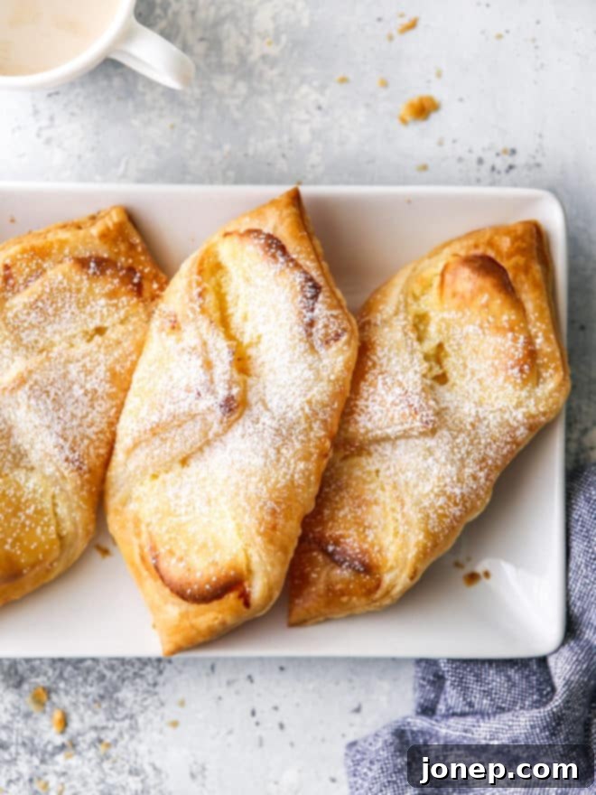 Creamy Danish Delights 8 cream cheese danishes on a plate