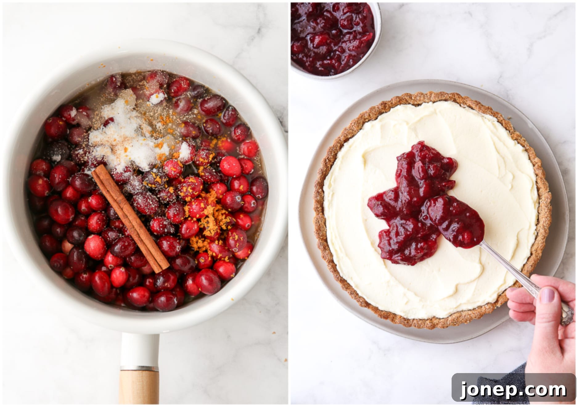 jammy cranberry sauce topping