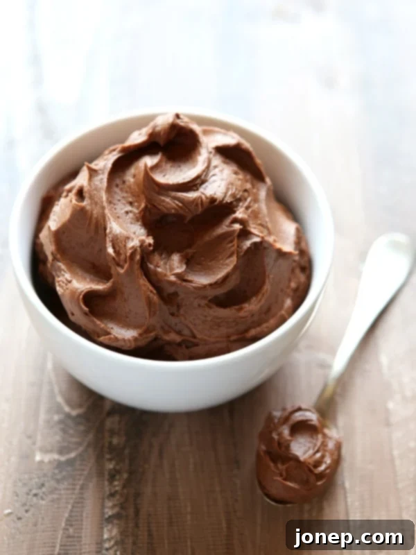 Super easy and decadent fudge buttercream frosting, perfect topping for any cake or cupcake | completelydelicious.com