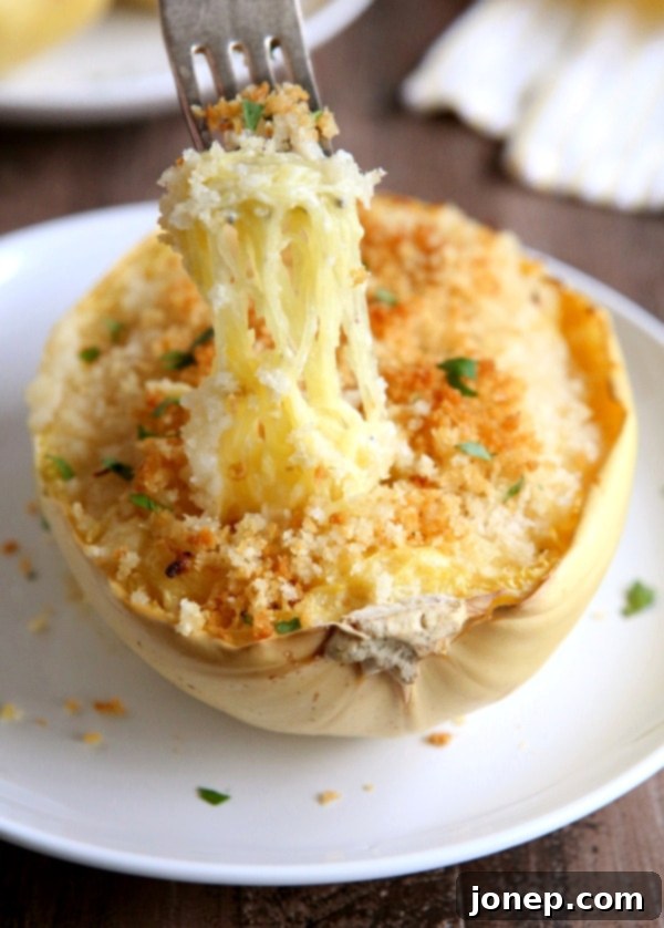 Twice Baked Spaghetti Squash and Cheese | completelydelicious.com