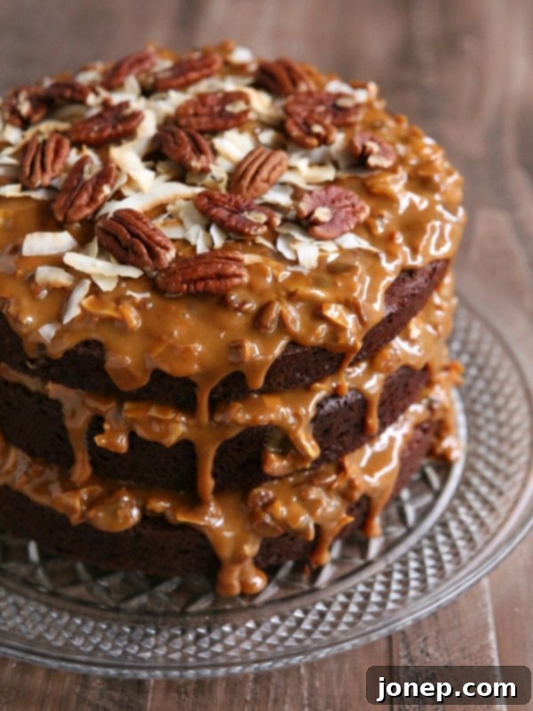 Chocolate Cola Cake with Dulce de Leche, Coconut and Pecan Icing | completelydelicious.com