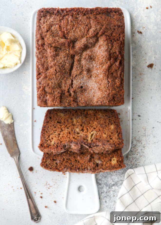 This classic banana bread with cinnamon crumble topping is an irresistible treat!