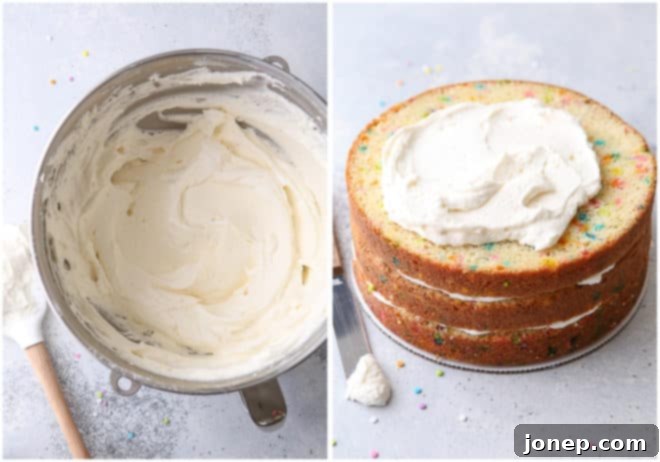 Building a funfetti layer cake