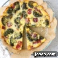 No-Crust Roasted Broccoli and Bacon Quiche 8 A breakfast bake filled with roasted broccoli, bacon, Gruyere cheese, eggs and chives. It’s a quiche minus the fussy pie crust!