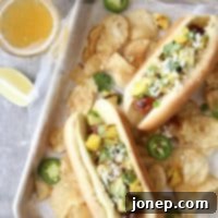 Hot Dogs with Pineapple Avocado Salsa | completelydelicious.com