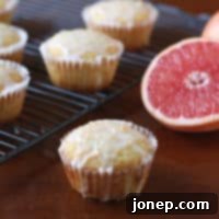 Zesty Pink Grapefruit Cupcakes 2 Pink Grapefruit Cupcakes with simple glaze