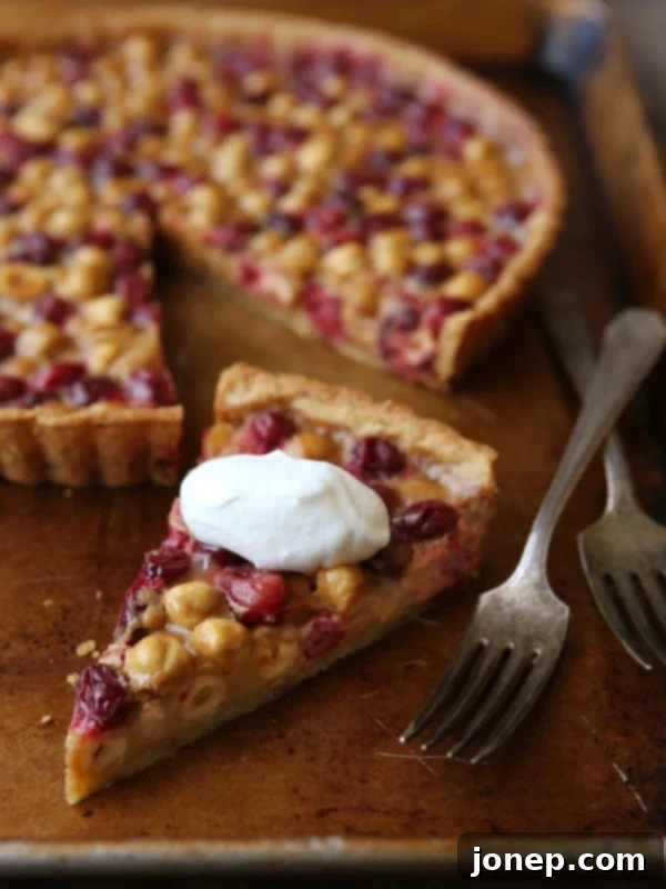 Cranberry, Caramel and Hazelnut Tart | completelydelicious.com