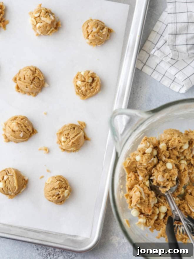 Toasted coconut and white chocolate chip cookies