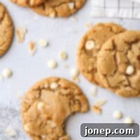Golden Coconut White Chocolate Bliss 6 Toasted coconut and white chocolate chip cookies