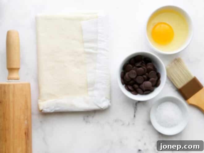 just 4 ingredients needed for puff pastry croissants