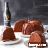 Velvet Stout Chocolate Bundt Cake 9 A perfectly baked and glazed chocolate stout bundt cake, showcasing its rich texture.
