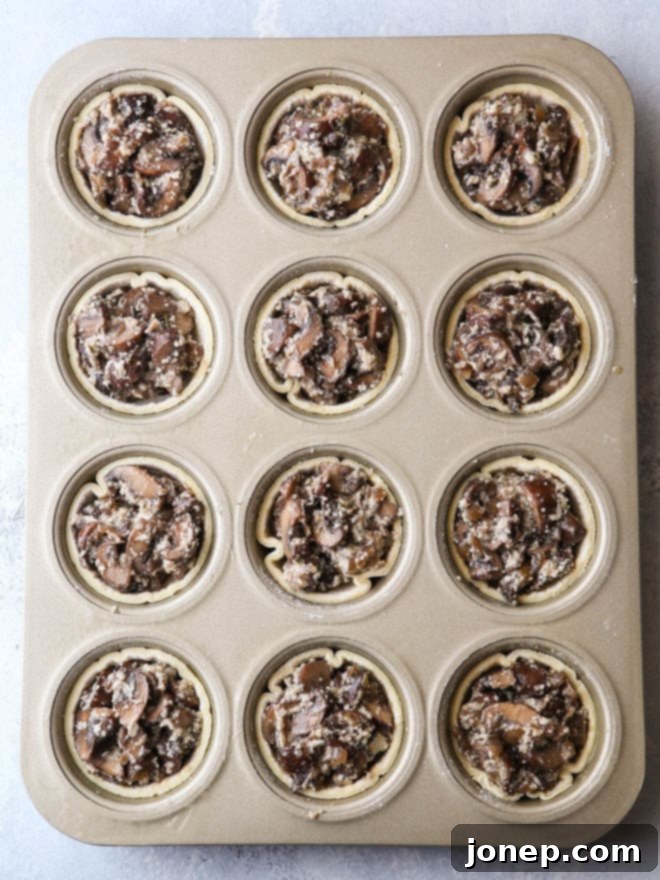 Easy mini mushroom tarts are the perfect winter appetizer!