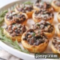Umami Mushroom Tartlets 6 Easy mini mushroom tarts are the perfect winter appetizer!