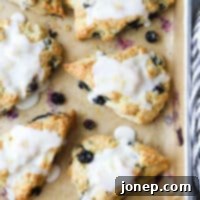Zesty Lemon Blueberry Scones 8 Soft and flavorful lemon blueberry scones topped with a bright lemon glaze