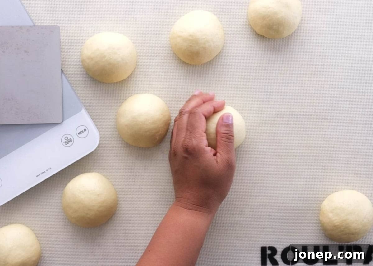 shaping and rolling burger buns