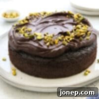 chocolate olive oil cake on plate